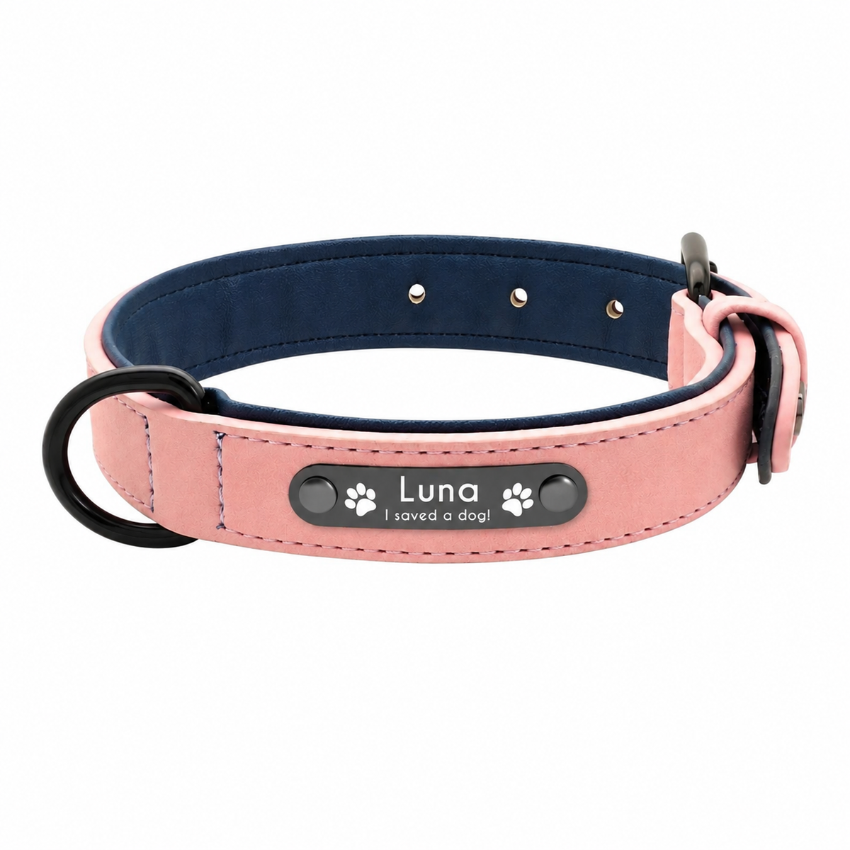 I Saved A Dog Collar - Blush Rose