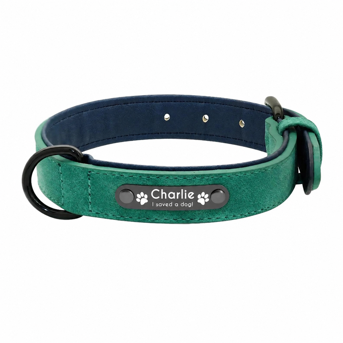 I Saved A Dog Collar - Emerald Forest