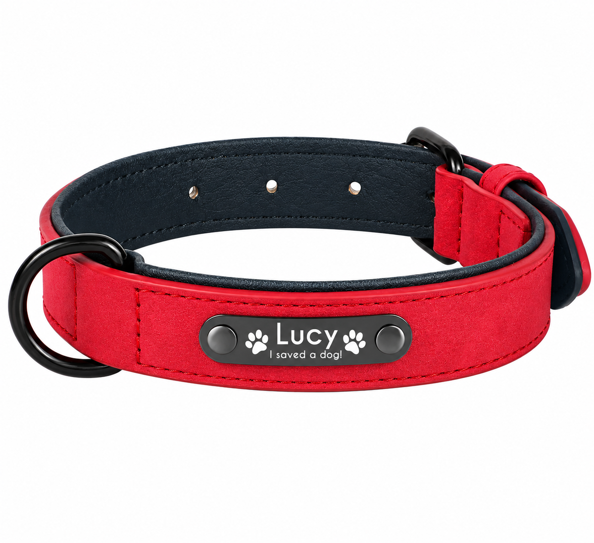 I Saved A Dog Collar - Ruby Red
