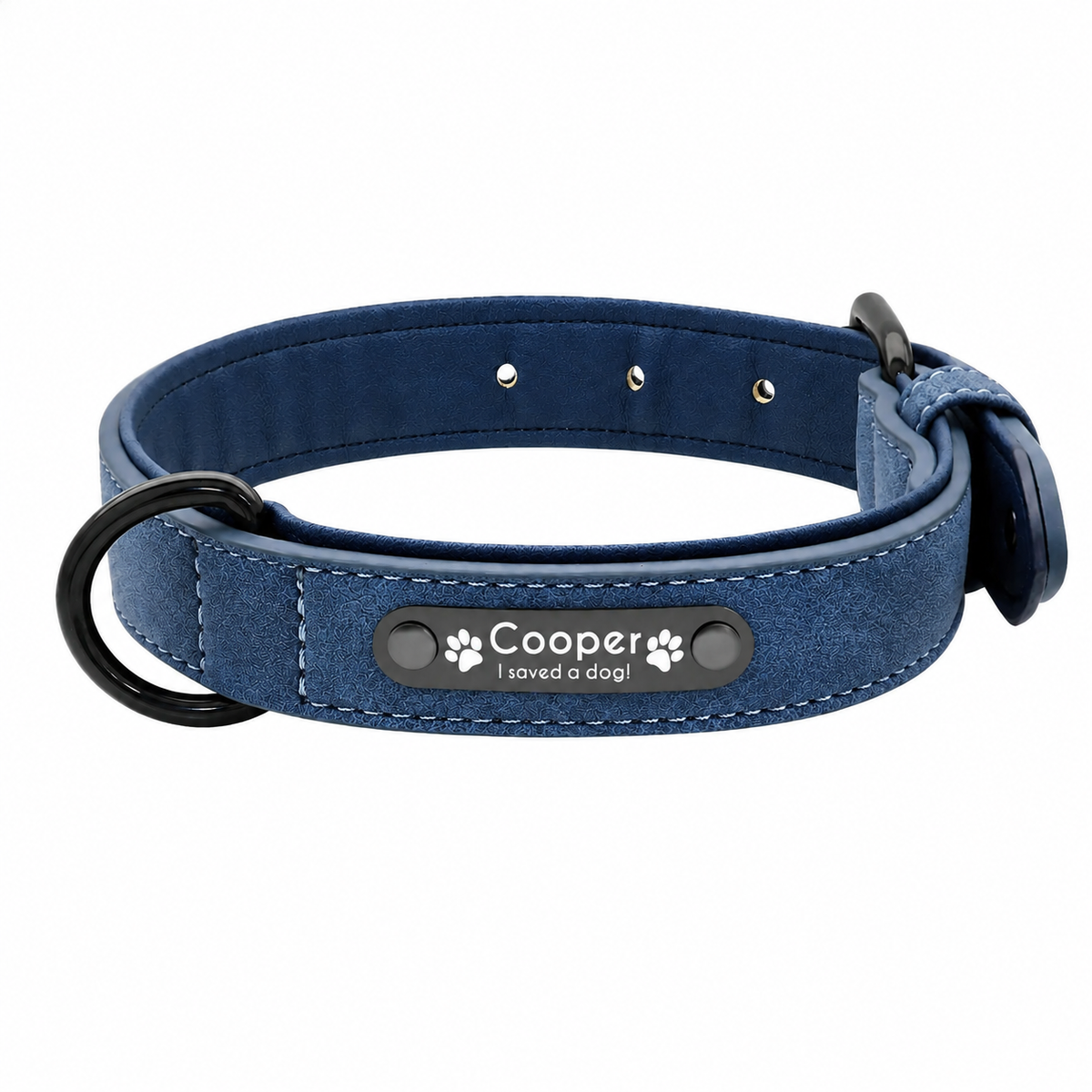 I Saved A Dog Collar - Storm Blue