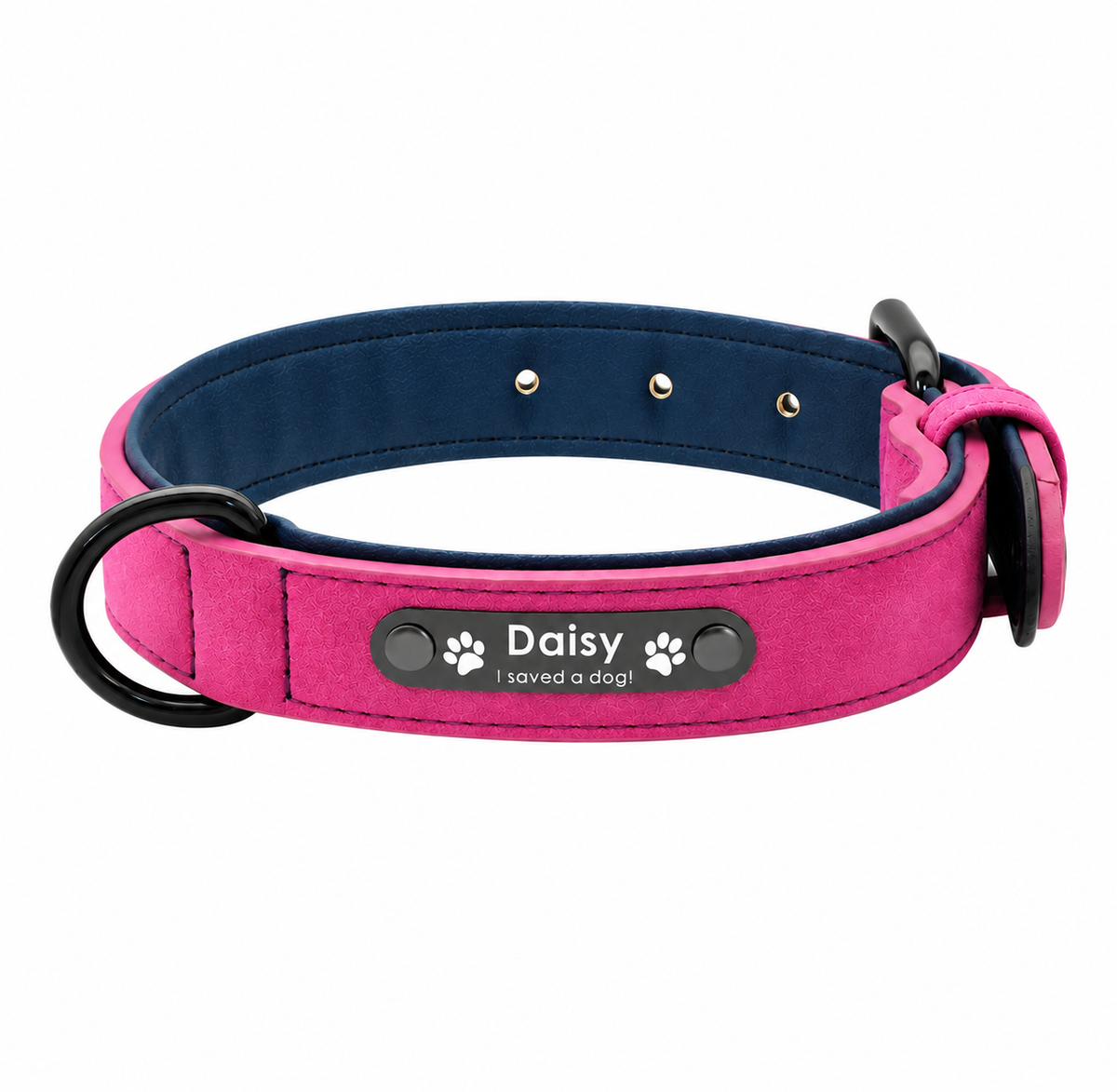 I Saved A Dog Collar - Wild Fuchsia